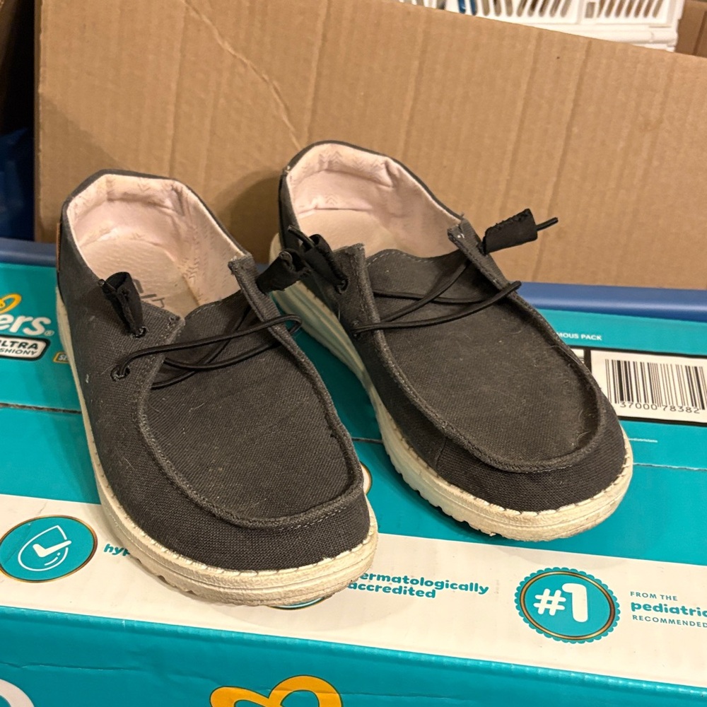 Hey Dude Gray Flats